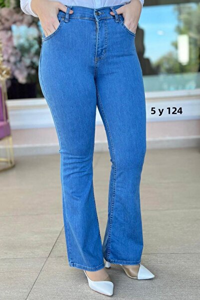 İnce Topuk Lycra Flared Leg Jeans 5Y124
