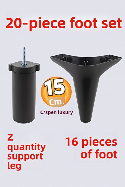 Badem10 Set de 20 de mobilier de lux Aspen Canapea Canapea Unitate TV Upgrade Suport Picior 15 cm Picioare negre