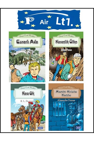 Parıltı Yayınları ESRARLI ADA,KARANLIK ÜLKE,KARA OK,MONTE KRİSTO KONTU 4.VE 5...