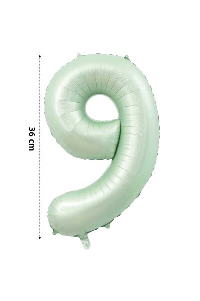 Onay Store بالون فويل بالون هيليوم رقم 9 مقاس 36 سم لون أخضر ريترو - بالون عم...