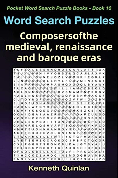 Ingram Word Search Puzzles Composers Of The Medieval Renaissance And Baroque Eras