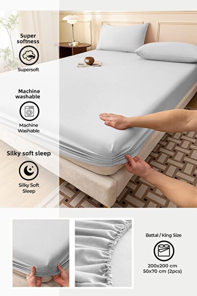 Evlen Home Collection Ranforce Fabric 100% Cotton Single / Double Elastic Sheet Set Daily Dowry
