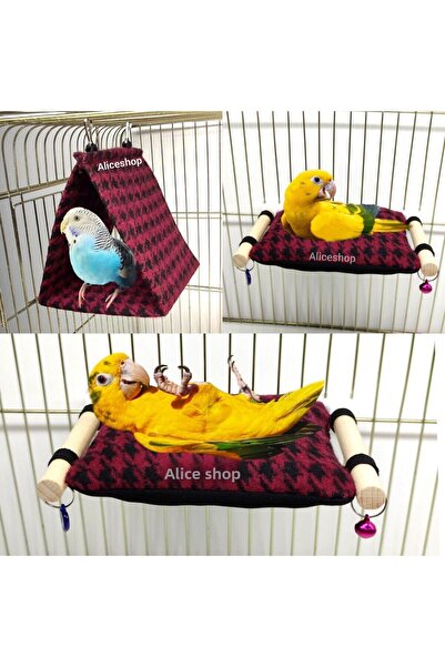 Alice خيمة وسرير طيور لطيور الببغاء وأحجامها - مجموعة من قطعتين