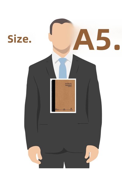 Etika دفتر ملاحظات حلزوني مقاس A5 من ناتشورال جورنال – غلاف صلب مسطر 160 صفحة – ملاحظات، مكتب، هدية، دفتر يوميات