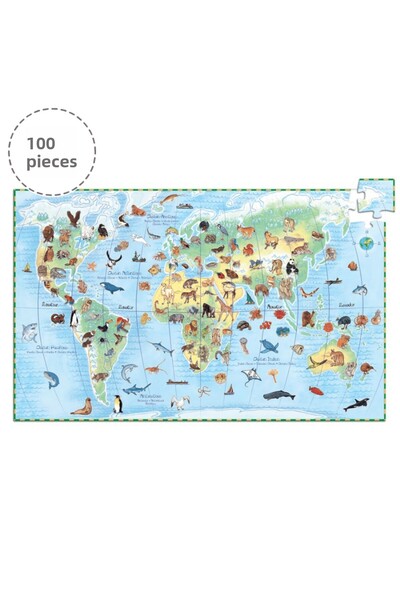 djeco أحجية كلاسيكية مكونة من 100 قطعة - حيوانات على الأرض