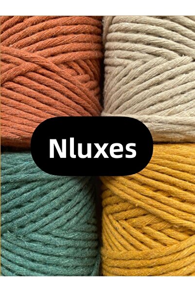 NLUX خيط مسح مكرامية 1 كجم - 3.0/3.5 ملم، 4x250 جرام قطن