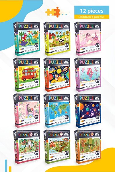 Neverland مجموعة ألغاز للأطفال مكونة من 12 قطعة - 3 قطع 24 قطعة 6 قطع 50 قطعة...