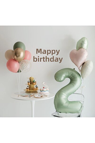 Partifabrik Sage Green Balloon Stand Party Set Satin Colors