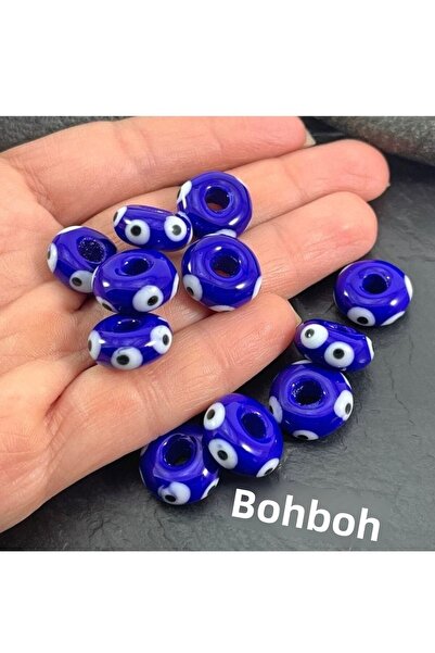 ella'nın çarşısı Mărgele din sticlă de Murano albastru închis, rotunde, cu mo...