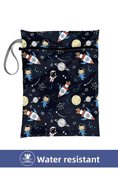 Bunnybons Space - Wet/Dry Dirty Clean Clothes, Swimwear, Baby Laundry Bag Liq...