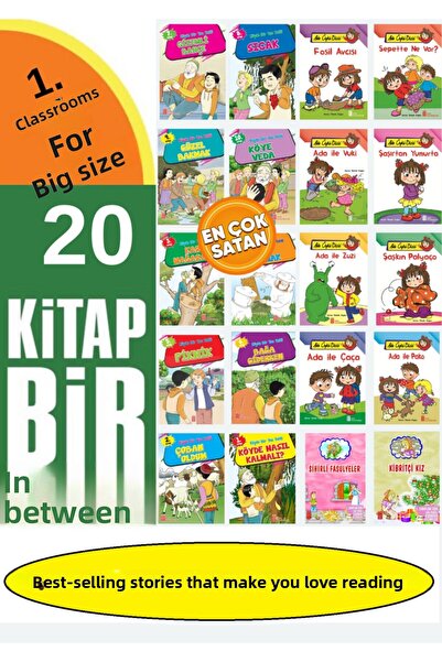 Ata Yayıncılık 1.sınıflar Için Kitap Okumayı Sevdiren Büyük Boy 20 Adet Öykü ...