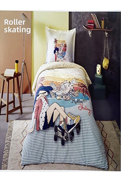 Özdilek مجموعة غطاء لحاف فردي من رولر سكاكينج