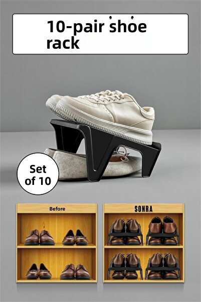 HSDemirci Σετ 10 Ράμπα για Παπούτσια & Σχάρα Παπουτσιών & Organizer