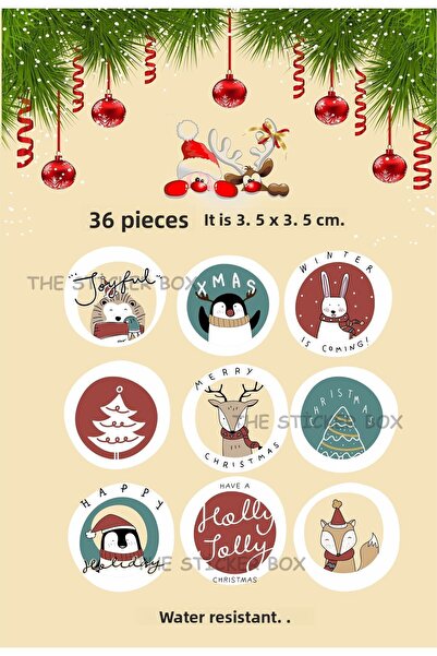 Think And Print Αυτοκόλλητο Happy New Year 3,5 εκ. 36 τεμάχια - Αδιάβροχο αυτ...