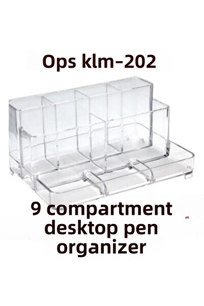 Ops KLM-202 حامل قلم شفاف لسطح المكتب