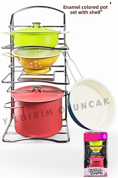 YILDIRIM OYUNCAK 7 Piece Dollhouse Kitchen Cookware Set - Stainless Steel Toy...