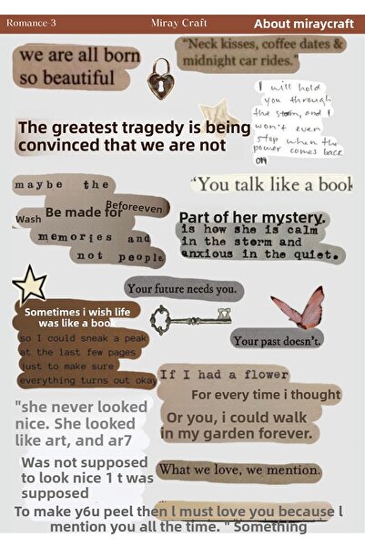 MirayDesign 1 стикер с мотив „Любовни бележки“ (12x17 cm) за бележници, албум...