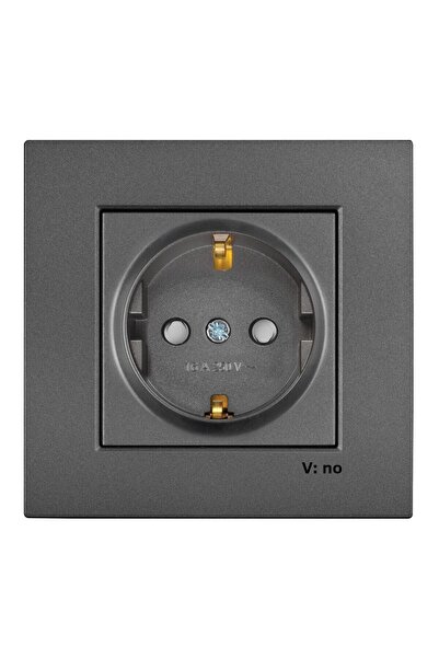 VİKO Viko Artline Novella Smoked Grounded Socket with Frame