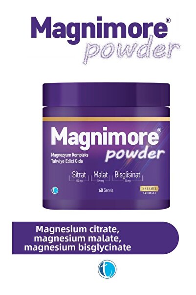Magnimore Powder Magnesium Caramel Flavored 60 Serving Citrate Malate Bisglycinate