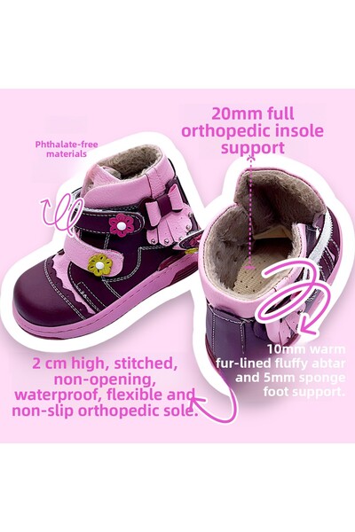 BEEBRON Orthopedic Fur / Fleece Baby Girl and Children's Boots Klsbepa2304