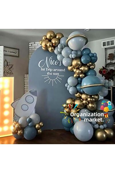 Organizasyon Pazarı مجموعة بالونات كروم ذهبي-أزرق عاصفة أعماق المحيطات مكونة ...