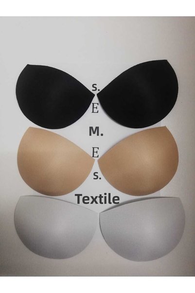 semestextil sports bra breast cup, 3-piece mixed color and model set