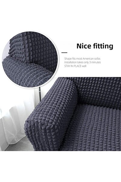 Evory Home Sofa Cover 4 Pieces Set of 7 Seater (3+2+1+1) Anti Wrinkle Slip Resistant Furniture Protector