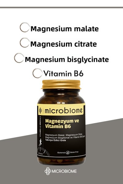 Microbiome Magnesium 3 Form B6 – Muscle and Support 60 Tablets