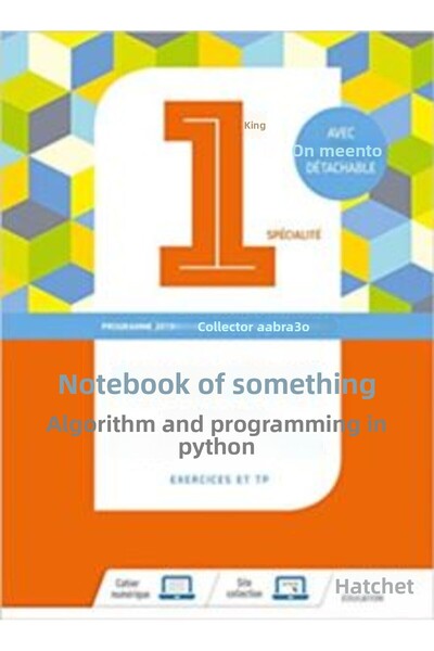 Hachette Publıshıng Cahier D'Algo