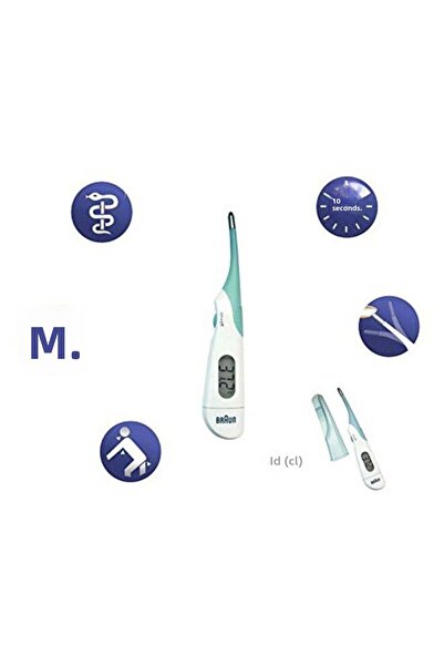 Braun Digital Stick Thermometer Fast 10sec, Fever Alarm, Extra Gentle flexible tip, Memory - PRT1000