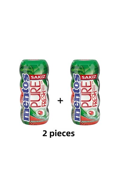 Mentos علكة بنكهة البطيخ النقي - خالية من السكر (مع منعش) 30 جم (2 قطعة)