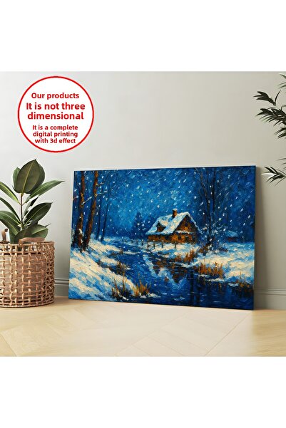 Harikabirev Canvas-Wall-Living Room Painting Oil Painting Winter Cold Night |...