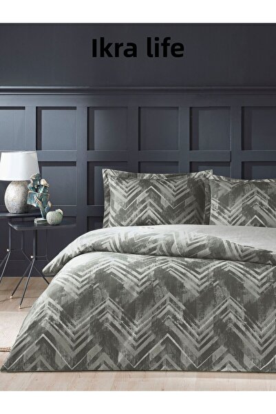 Taç Edith Anthracite Satin Double Duvet Cover 200X220 cm