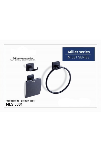 Karlim - Set de 3 suporturi rotunde pentru prosoape, cu două suporturi, suport pentru hârtie cu capac din seria Milet'12