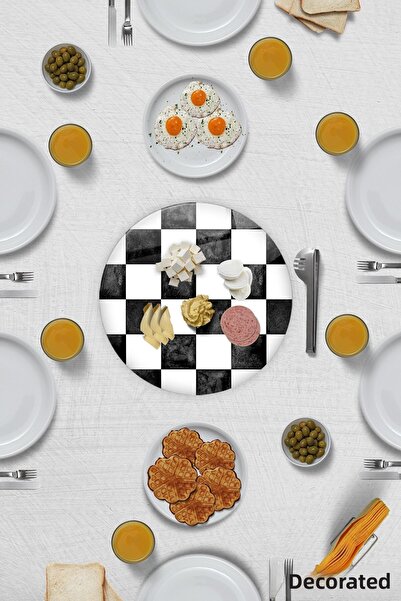 Decorita Glass Presentation Stand| Checkered Pattern| Diameter32cm