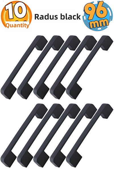 Badem10 (10 ΤΕΜ) Radus 96 mm - 9,6 cm Μαύρα μεταλλικά έπιπλα Συρτάρι κουζίνας...