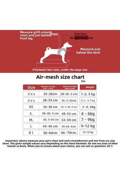 Tailpetz Bright Red Air-Mesh Cat Breast Collar - Soft, Breathable, and Durable