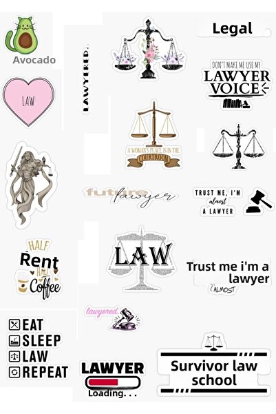 Major Selection مجموعة ملصقات تحت عنوان المحامي القانوني مكونة من 18 قطعة