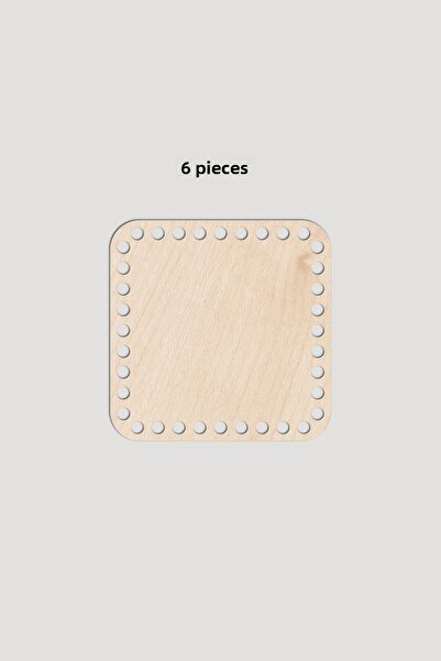 Lucena Ξύλινος Τετράγωνος Δίσκος Καλαθιού Βάση 10x10 cm 6 Τεμάχια Σφενδάμι 3mm