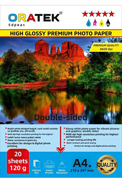 ORATEK Epson T664/6641 L565 Φωτογραφικό Χαρτί A4 Premium Γυαλιστερό 120 gr 20...
