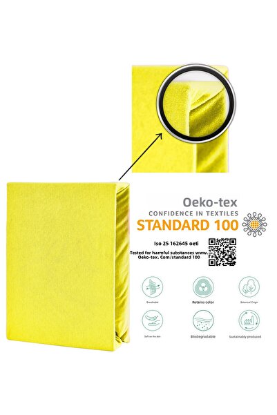 ATACA TEKSTİL Yellow Color Single or Double Elastic Sheet 100% Cotton Sheet Cover Set, Breathable Fabric