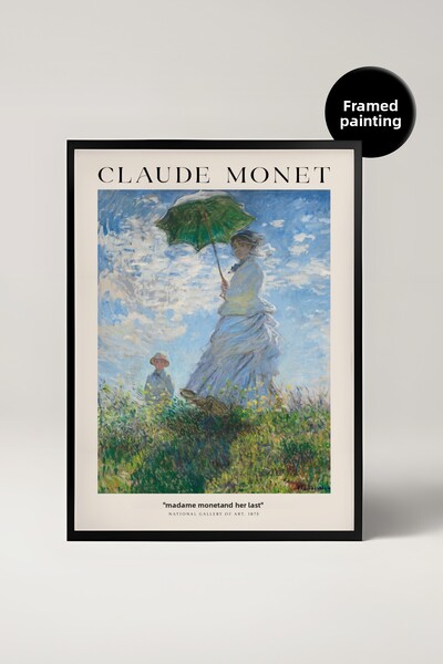 House Gorgeous Πίνακας με κορνίζα του Κλούαντ Μονέ, Μονέ και ο γιος της