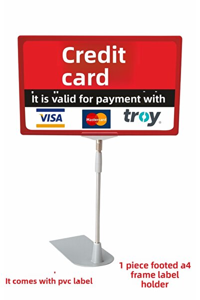 liyanamoda Credit Card Payment Valid Pvc Sticker A4 Standing Frame