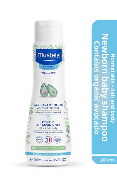 Mustela شامبو لطيف لتنظيف شعر وجسم حديثي الولادة يحتوي على الأفوكادو العضوي 2...