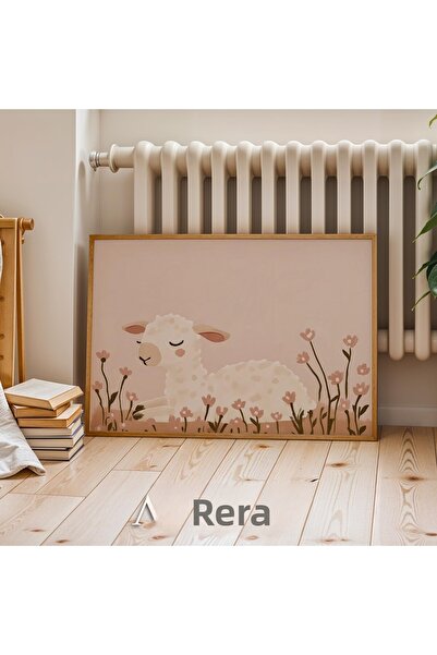 HİGUERA Αρνάκι που κοιμάται μεταξύ των λουλουδιών Διακόσμηση παιδικού δωματίο...