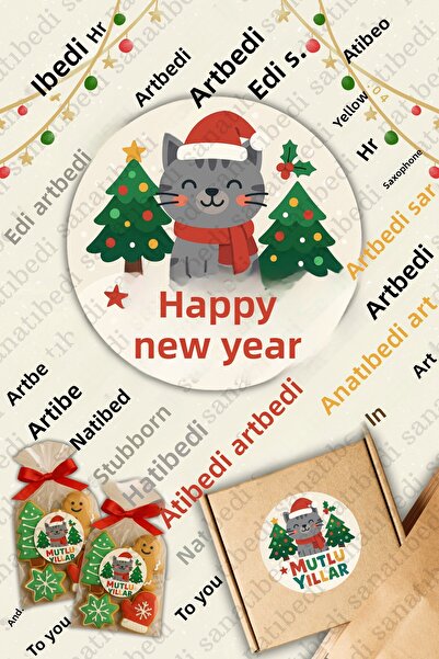 sanatıbedi 50 قطعة من ملصقات تغليف عيد الميلاد - ملصق هدايا لتغليف الشحنات لع...