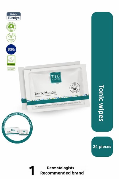 TTO Tonic Wipes Purifying Tea Tree and Aloe Vera Clinic All Skin Types
