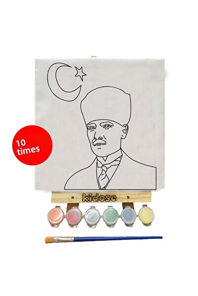 KİDOSE نشاط الرسم على القماش بثيمة أتاتورك |   مجموعة الأنشطة الفنية للأطفال