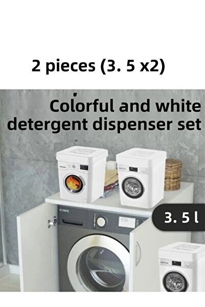 polbo 3.5 Liter Capacity Detergent Storage Box Set – for Tidy and Aesthetic Laundry Rooms