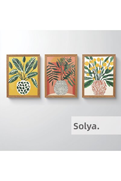 Ahsen resim çerçeve Σετ 3 Πινάκων με Κορνίζα - Αφηρημένοι Πίνακες για Διακόσμ...